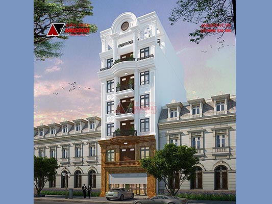 Kiến trúc sư tư vấn cải tạo mặt tiền nhà phố 7 tầng rộng 9m ở Bắc Ninh NP218110