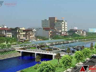 Bãi đỗ xe ô tô trên sông Tô Lịch