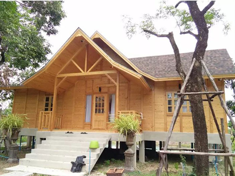 thiết kế nhà gỗ thông hiện đại