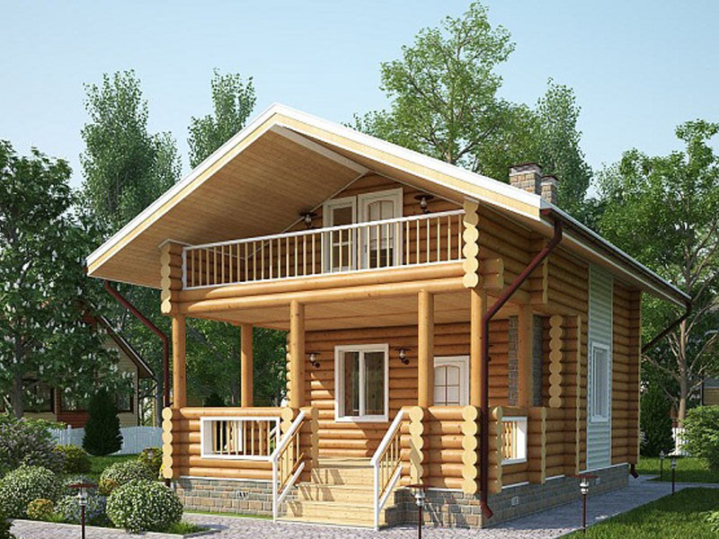 nhà gỗ hiện đại mái dốc đơn giản