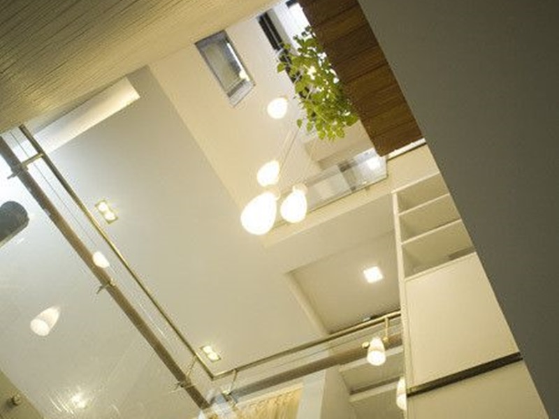 thiết kế tiểu cảnh trong nhà phố giải pháp giếng trời kết hợp cầu thang