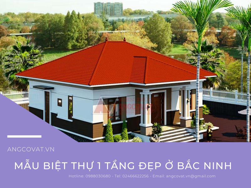 Ngoại thất mẫu biệt thự 1 tầng tại Bắc Ninh có diện tích 120m2