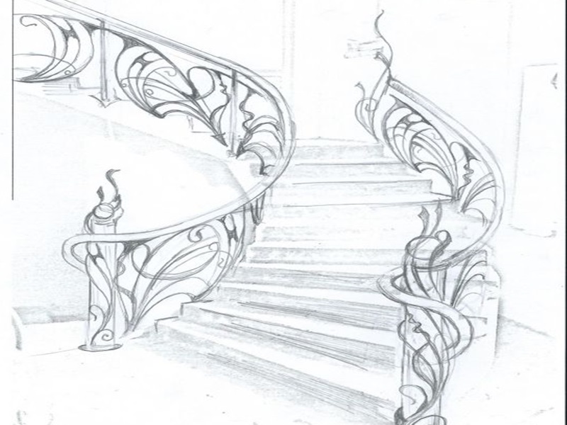 bản vẽ mẫu cầu thang cổ điển
