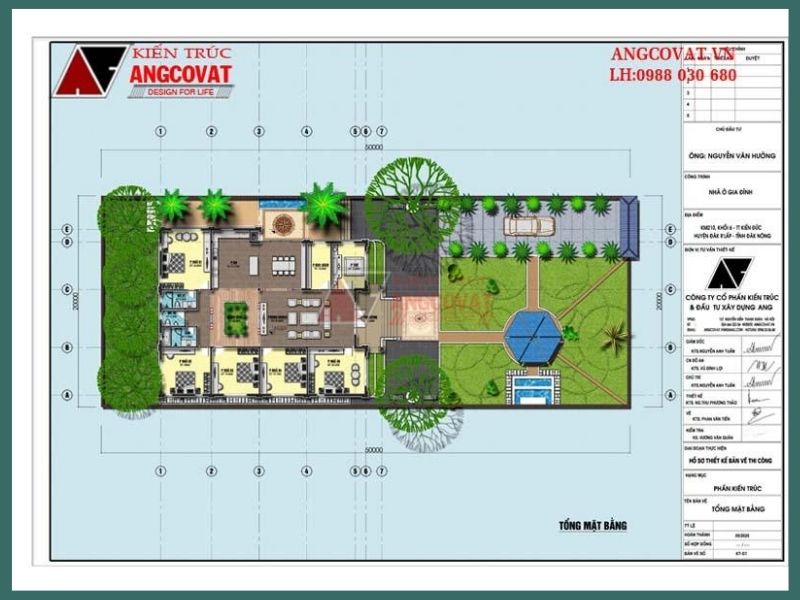 Bản vẽ quy hoạch tổng thể mẫu nhà villa cấp 4 5phòng ngủ 300m2