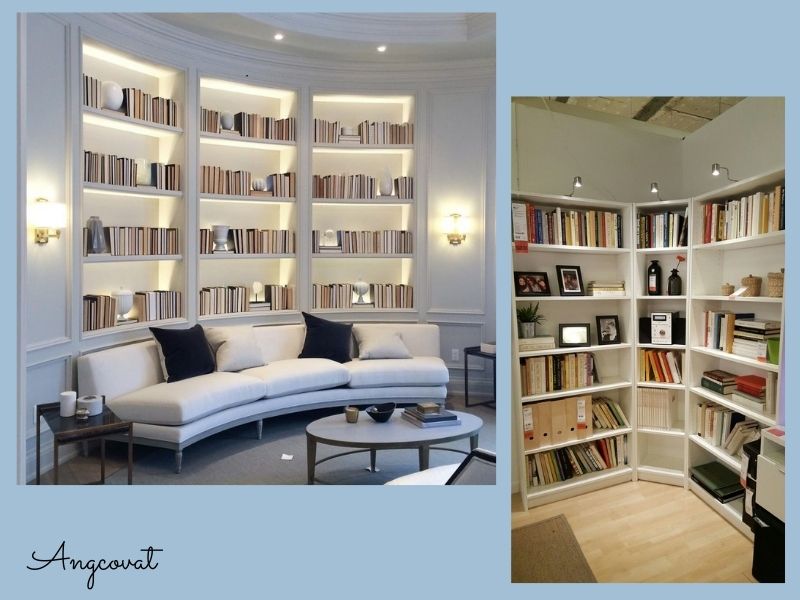 Mẫu thiết kế nội thất phòng đọc sách trong nhà lô góc