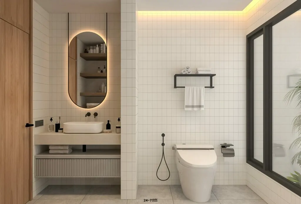nội thất phòng vệ sinh nhà cấp 4 dưới 500 triệu rẻ đẹp tiết kiệm