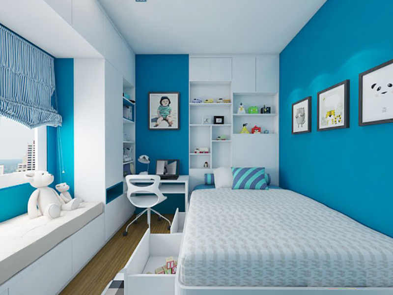 phòng ngủ master đẹp màu sắc sinh động