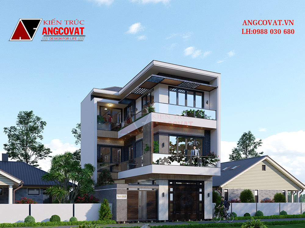 Mẫu biệt thự 3 tầng hiện đại đẳng cấp vượt trội 2024 - Kiến trúc Angcovat