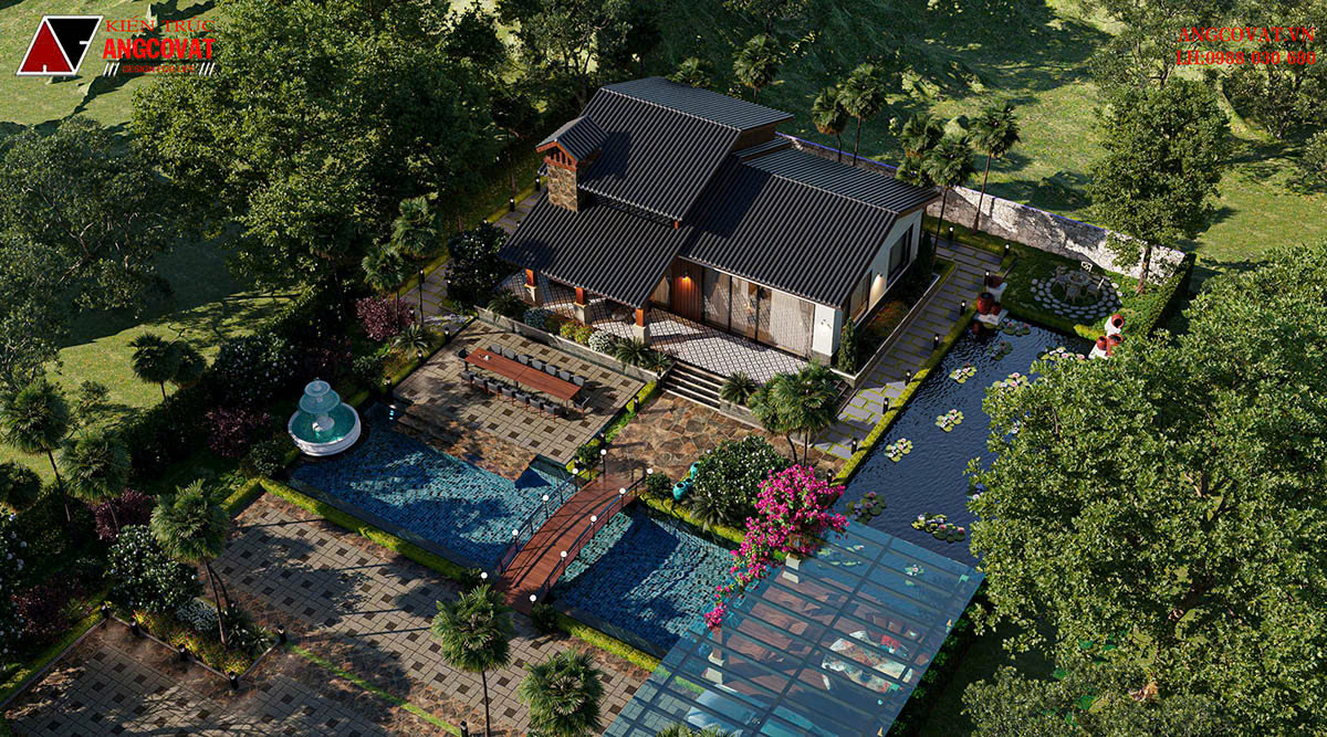 Say đắm với mẫu nhà 100m2 3 phòng ngủ đẹp giữa lòng thiên nhiên BT140625