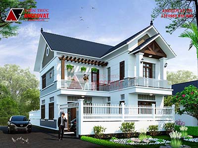 Thiết kế mẫu nhà 12x9m 2 tầng 90m2 3 phòng ngủ ở Sơn Tây BT5020621