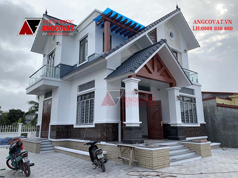 Thi công trọn gói mẫu nhà 2 tầng mặt tiền 9m hiện đại tại Hải Phòng TC5150421