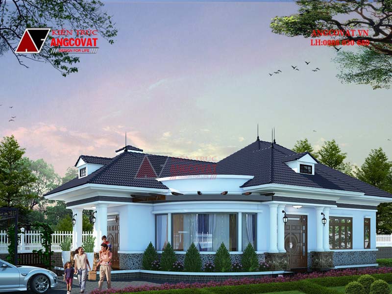 Bản vẽ thiết kế mẫu nhà vườn 150m2 1 tầng mái nhật hiện đại ở Điện Biên BT5120521