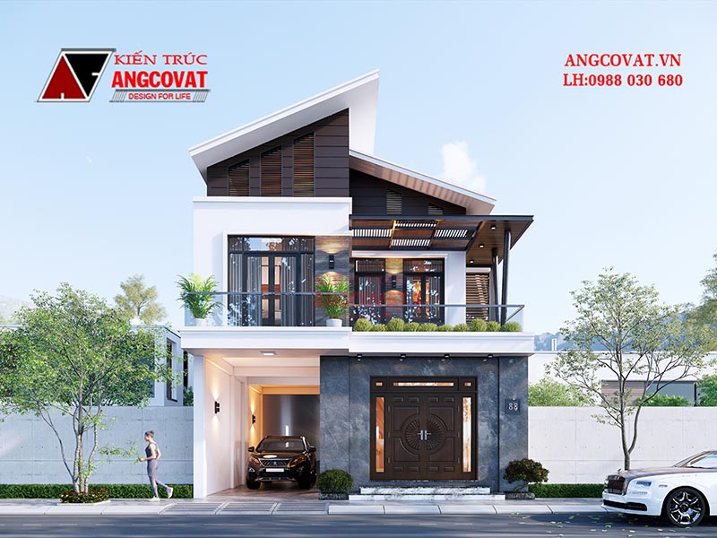 Nhà biệt thự 2 tầng đơn giản TAG1317  Kiến trúc Angcovat