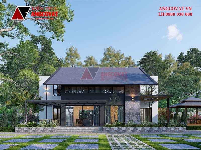 Thiết kế mẫu homestay 2 tầng 160m2 độc đáo tại Thạch Thất BT2290922 - Kiến  trúc Angcovat