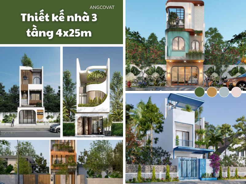 Tham khảo các ý tưởng thiết kế nhà 3 tầng 4x25m đẹp và khoa học 
