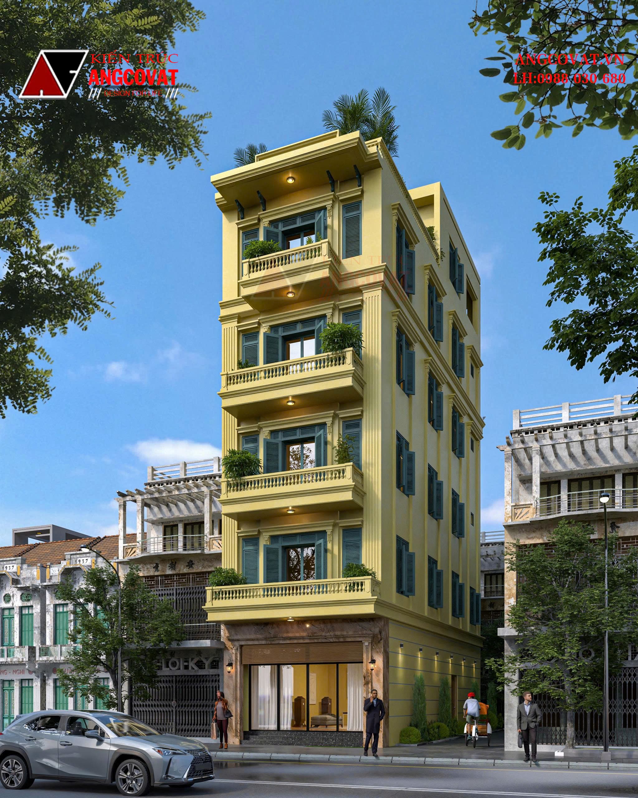 Thiết kế nhà 6x15 có thang máy mang vẻ đẹp kiến trúc Pháp vượt thời gian NP151225