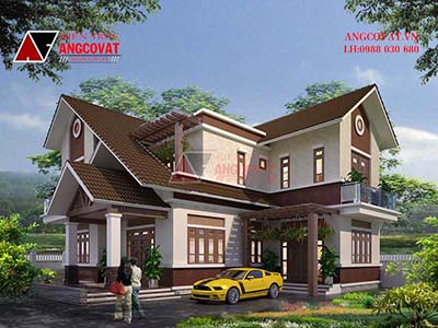 Chia sẻ mẫu thiết kế nhà trên đất 300m2 2 tầng 4 phòng ngủ BT504058