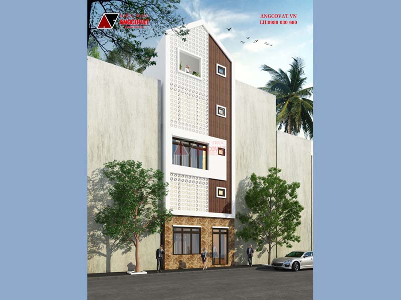 Giải pháp thiết kế nhà 5 tầng 30m2 phong cách hiện đại vô cùng ấn tượng NP230058