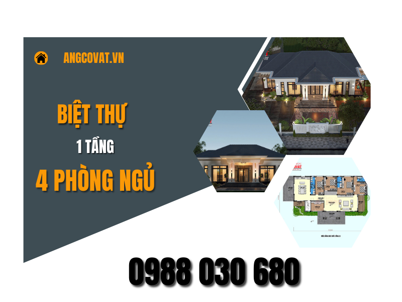 Biệt thự 1 tầng 4 phòng ngủ – Xu hướng nhà ở lý tưởng cho gia đình hiện đại 2026