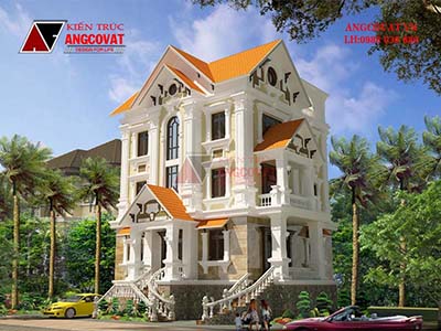 Bản vẽ thiết kế lâu đài kiểu pháp đẹp BT307116