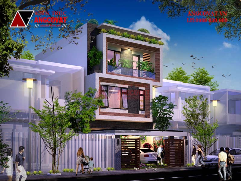 Tư vấn mẫu thiết kế nhà 7x13m 3 tầng hiện đại theo kiến trúc xanh NP129067