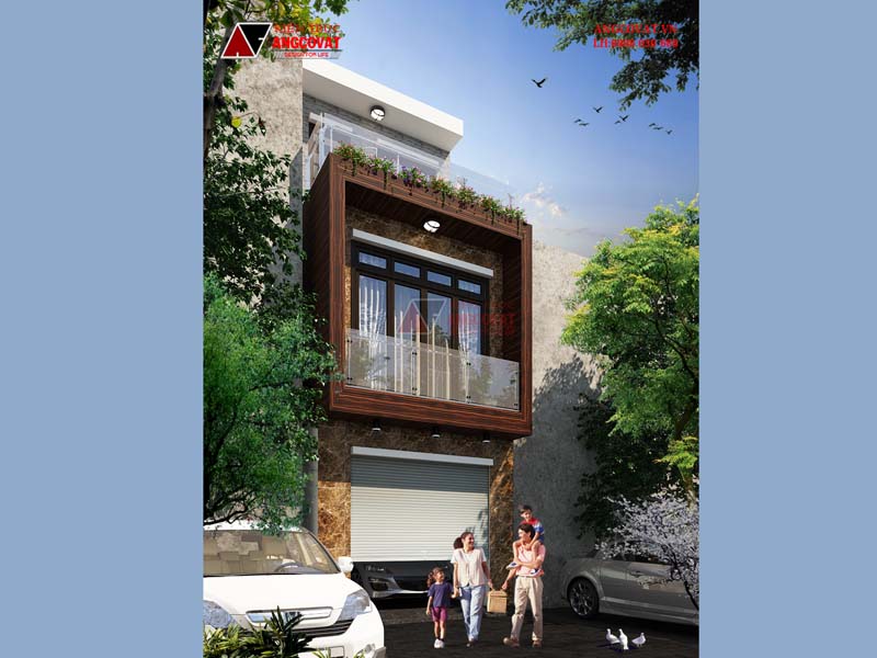 Vẻ đẹp hiện đại của mẫu thiết kế nhà diện tích 4x14m 3 tầng ở Long Biên NP513048