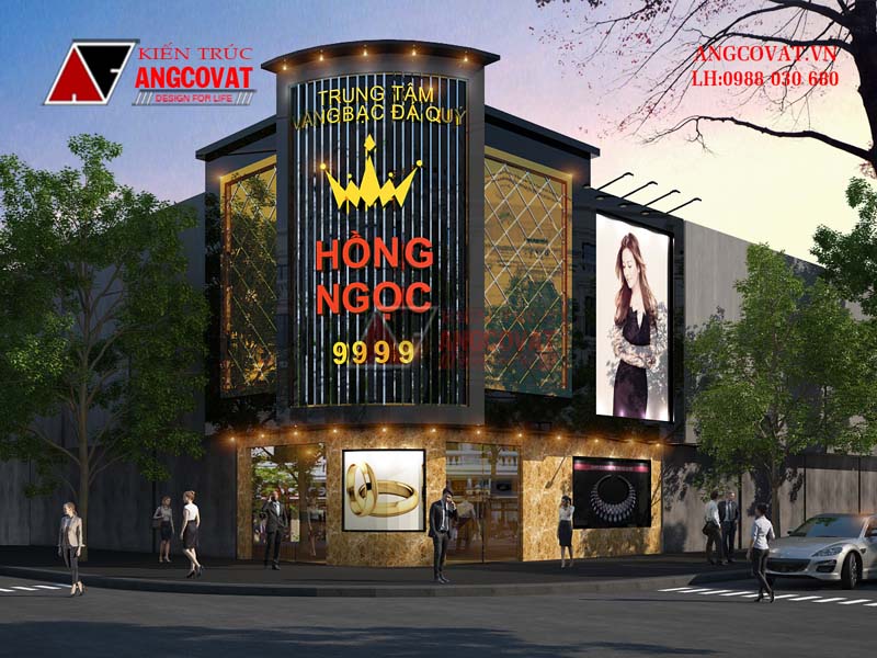 Tư vấn thiết kế cửa hàng vàng bạc Hồng Ngọc sang, đẹp, đẳng cấp NP704078
