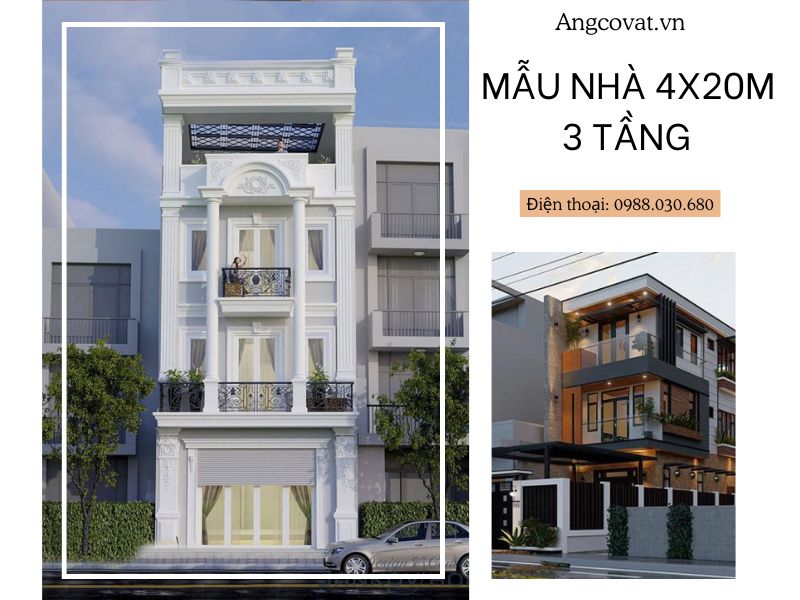 12+ mẫu nhà 4x20m 3 tầng đẹp và sang trọng nhất 2026