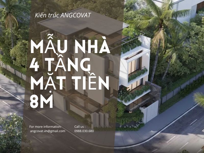12+ mẫu nhà 4 tầng mặt tiền 8m hứa hẹn là xu hướng trong năm 2026