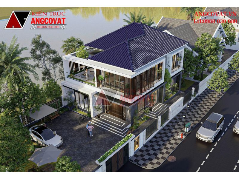 Thiết kế mẫu nhà mái Nhật 2 tầng hiện đại 120m2 dẫn đầu xu hướng BT130226