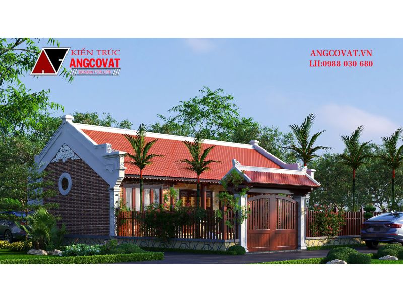 Thiết kế mẫu nhà thờ kết hợp nhà ở 1 tầng 90m2 ở Hà Nội BT240226