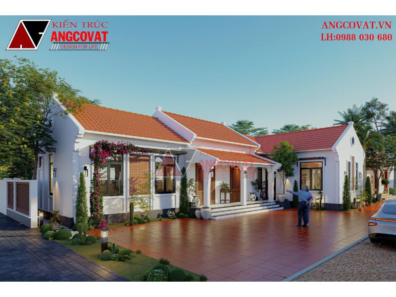 Mẫu nhà cấp 4 mái ngói 150m2 ở nông thôn mang đậm truyền thống Việt BT2402326