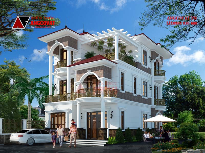 Mẫu biệt thự 3 tầng đẹp hiện đại mái bằng đẹp nhất tại Đồng Nai | Phan Kiến  Phát Co.,Ltd