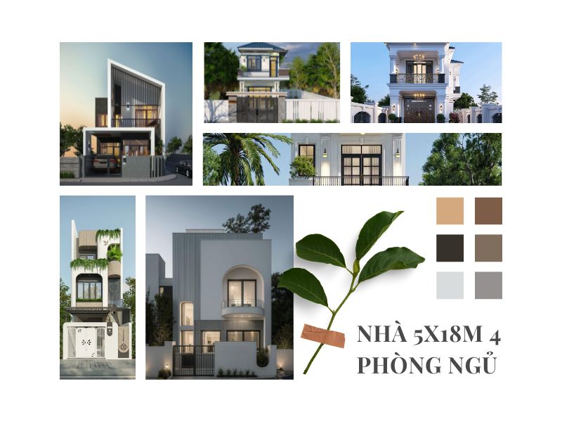Điểm danh 30+ mẫu nhà 5x18m 4 phòng ngủ được nhiều gia chủ yêu thích