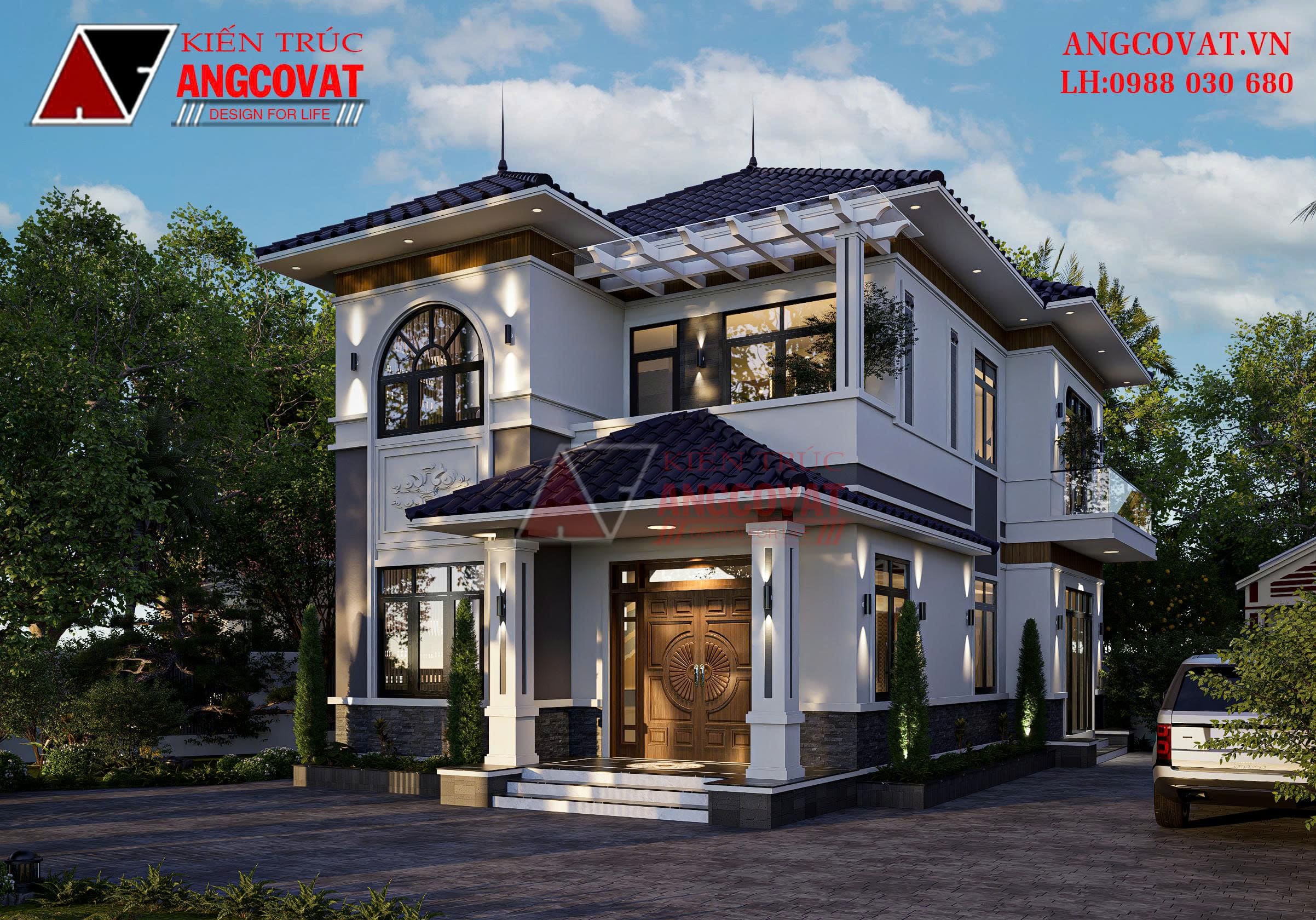 Thiết kế nhà 8x15m 2 tầng mái Nhật đẹp – Công năng tối ưu, chi phí hợp lý BT2190126