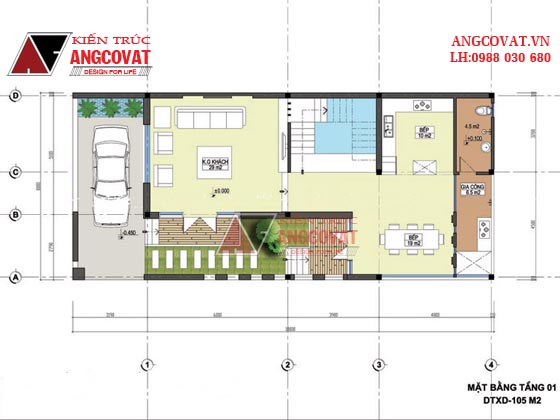 Tư vấn thiết kế nhà 4×16 có thang máy đẹp, phù hợp nhà phố đô thị kết hợp kinh doanh NP1151026