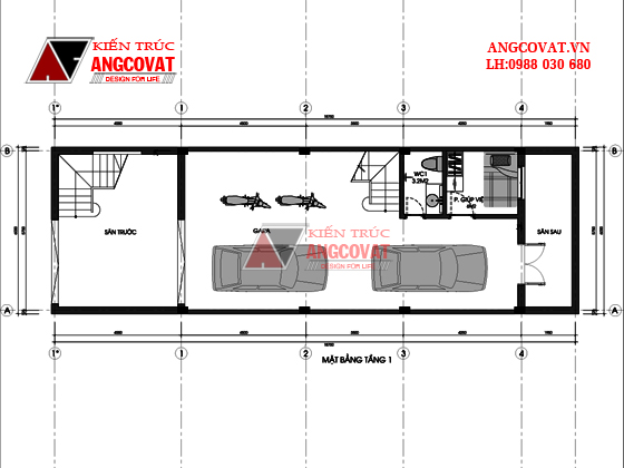 Tư vấn thiết kế nhà 4×16 có thang máy đẹp, phù hợp nhà phố đô thị kết hợp kinh doanh NP1151026
