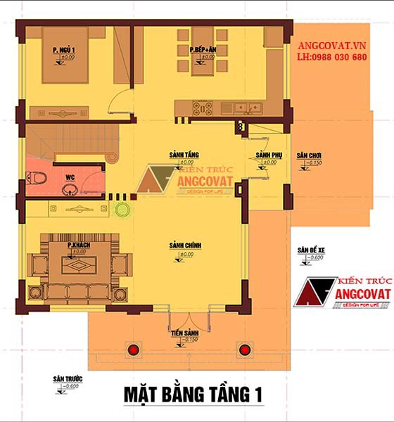 Tư vấn thiết kế nhà 4×16 có thang máy đẹp, phù hợp nhà phố đô thị kết hợp kinh doanh NP1151026