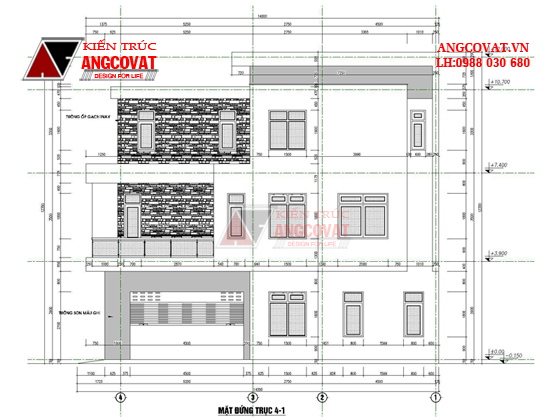 Tư vấn thiết kế nhà 4×16 có thang máy đẹp, phù hợp nhà phố đô thị kết hợp kinh doanh NP1151026