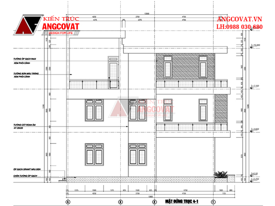 Tư vấn thiết kế nhà 4×16 có thang máy đẹp, phù hợp nhà phố đô thị kết hợp kinh doanh NP1151026