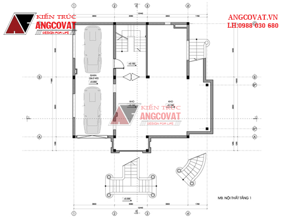 Tư vấn thiết kế nhà 4×16 có thang máy đẹp, phù hợp nhà phố đô thị kết hợp kinh doanh NP1151026