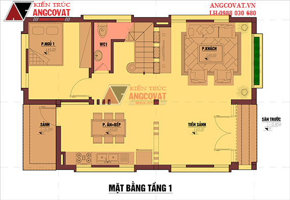 Tư vấn thiết kế nhà 4×16 có thang máy đẹp, phù hợp nhà phố đô thị kết hợp kinh doanh NP1151026