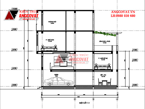 Tư vấn thiết kế nhà 4×16 có thang máy đẹp, phù hợp nhà phố đô thị kết hợp kinh doanh NP1151026