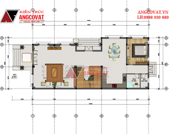 Tư vấn thiết kế nhà 4×16 có thang máy đẹp, phù hợp nhà phố đô thị kết hợp kinh doanh NP1151026