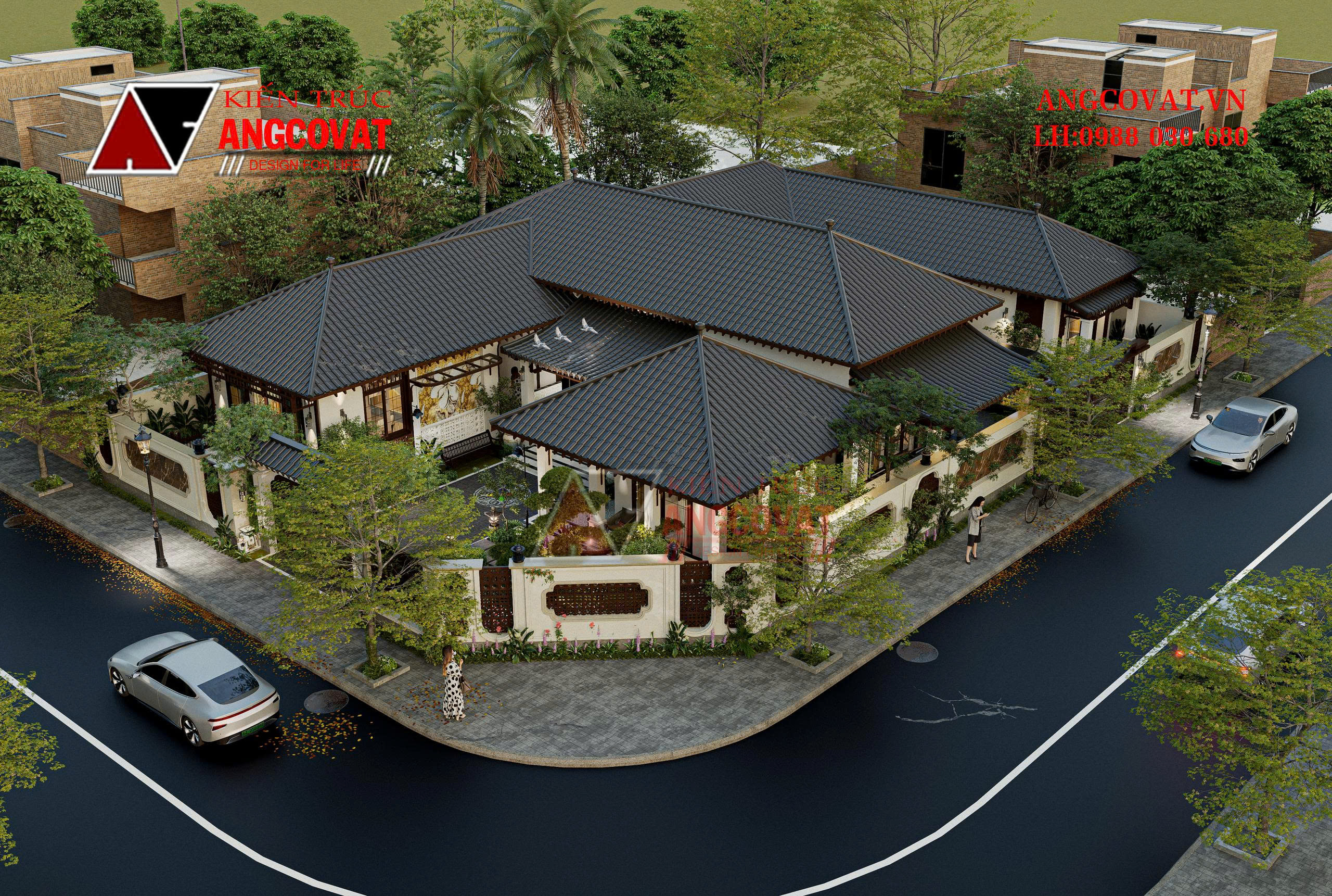 Phối cảnh ngoại thất công trình nhà 1 tầng