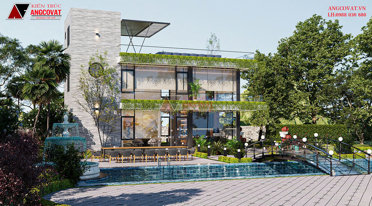 Khung cảnh thiên nhiên trữ tình, thơ mộng trong ngôi nhà vườn 2 tầng 60m2 hiện đại