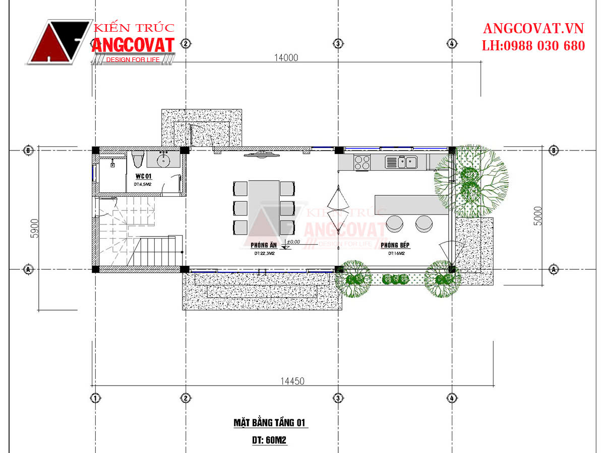 Mặt bằng công năng tầng 1