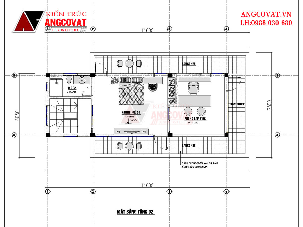 Mặt bằng công năng tầng 2