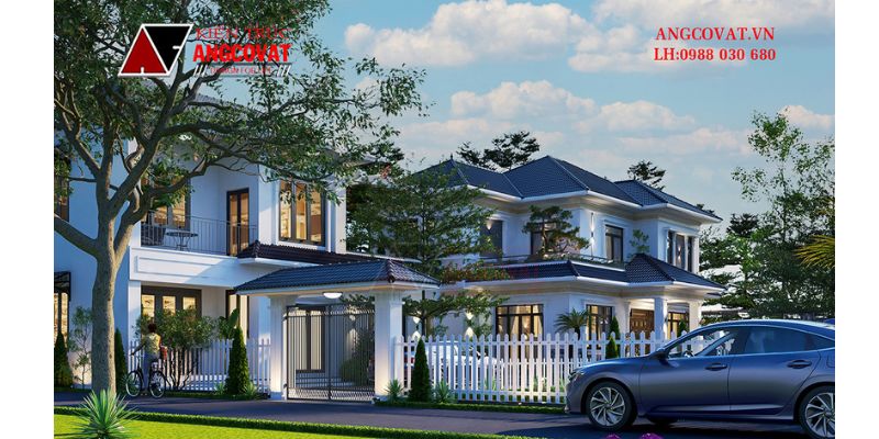 Nét đẹp sang trọng của biệt thự 2 tầng mái nhật 130m2