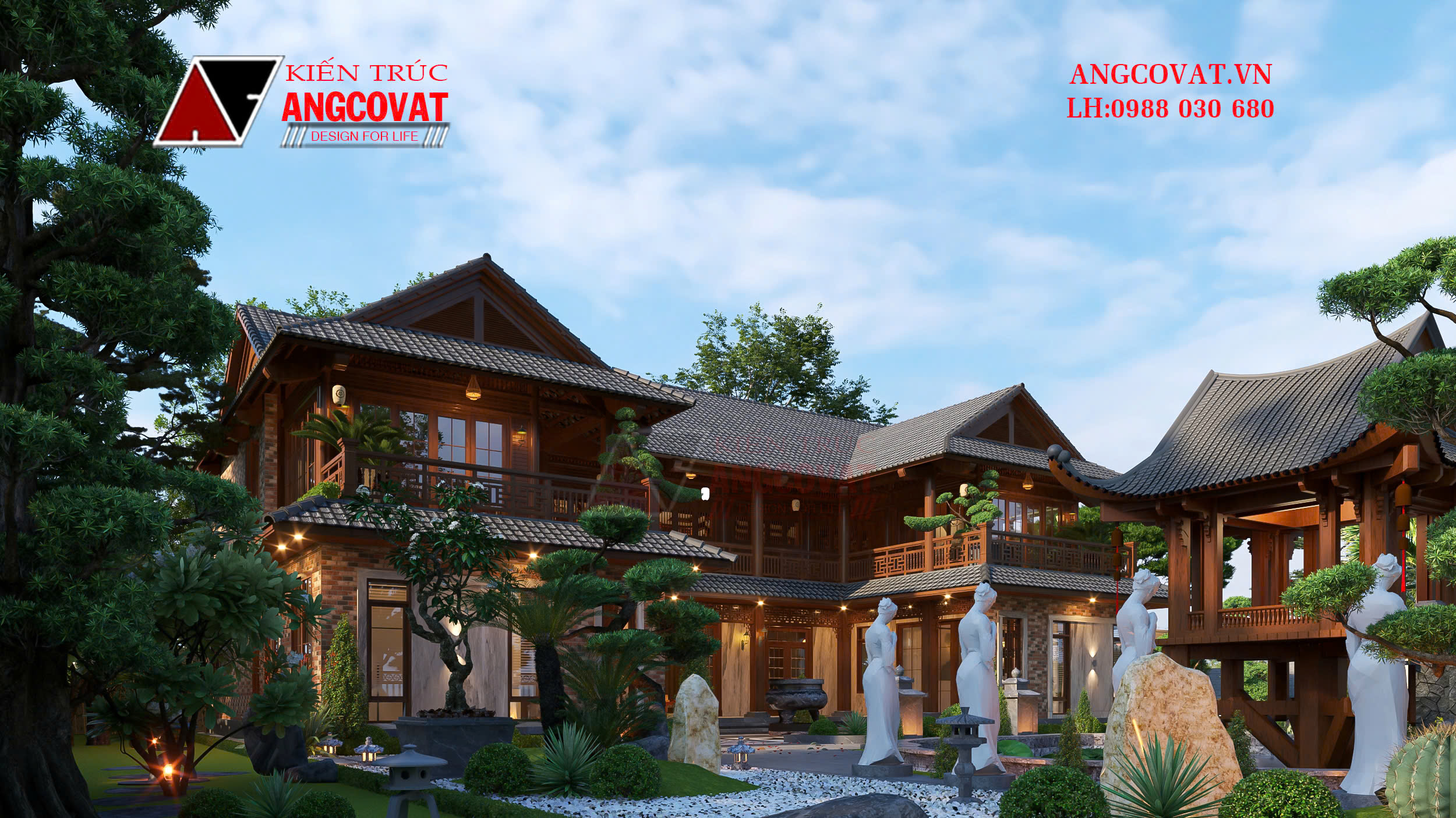 bản vẽ thiết kế tứ hợp viện đẹp kiểu dáng hiện đại gần gũi nông thôn việt nam